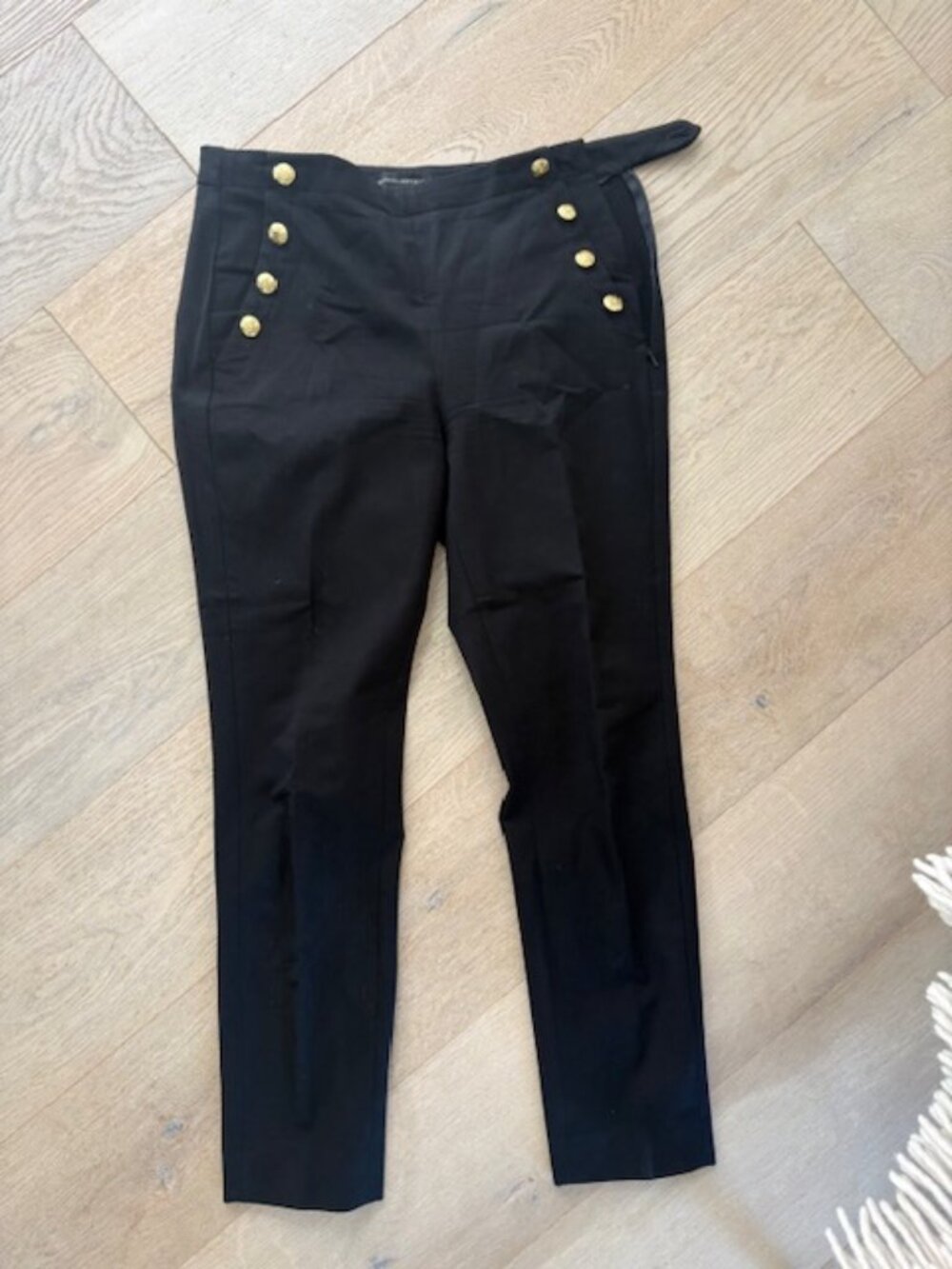 Banana Republic Sloan Skinny Sailor Pants - Black - Gold Buttons - 4